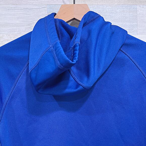 Nike Just Do It Swoosh Logo Tech Hoodie Blue Fleece Therma Fit Mens Medium - Picture 5 of 7